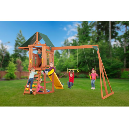 Creative Cedar Designs Cedar Cottage Wooden Swing Set