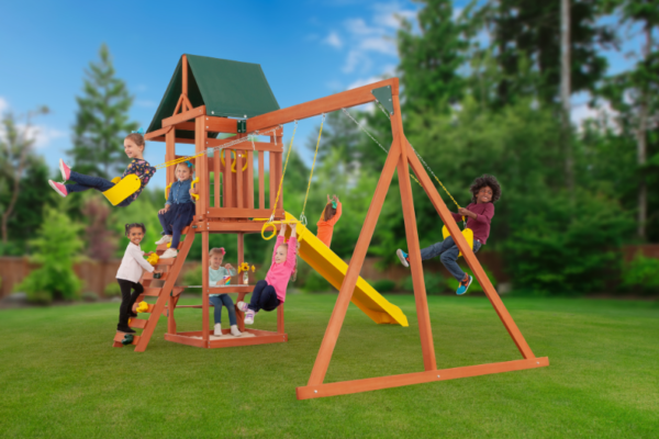 Creative Cedar Designs Cedar Cottage Wooden Swing Set