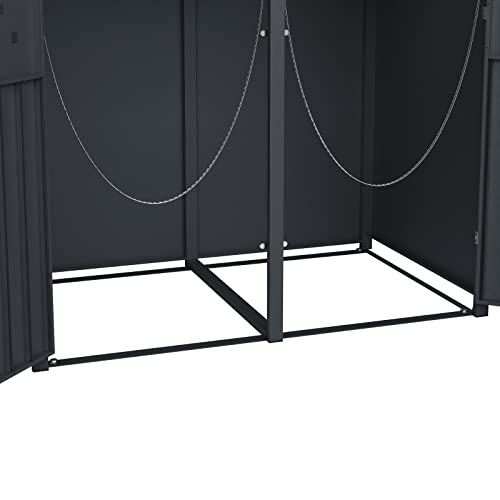 ESTEXO Mülltonnenbox Mülltonnenverkleidung mit Pflanzdach Aufbewahrungsbox Müllbox Anthrazit (3 Türen)
