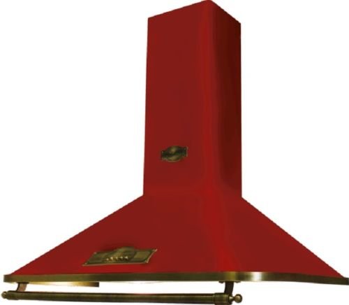 Kaiser Empire Exklusive Designer Dunstabzugshaube 90cm /Wandhaube Kaminhaube Bordeaux – Empire/Griff – Bronze/Abzugshaube / 910m³/h/Esse mit antikem Flair/Inkl.Aktivkohlefilter/Abluft Umluft/