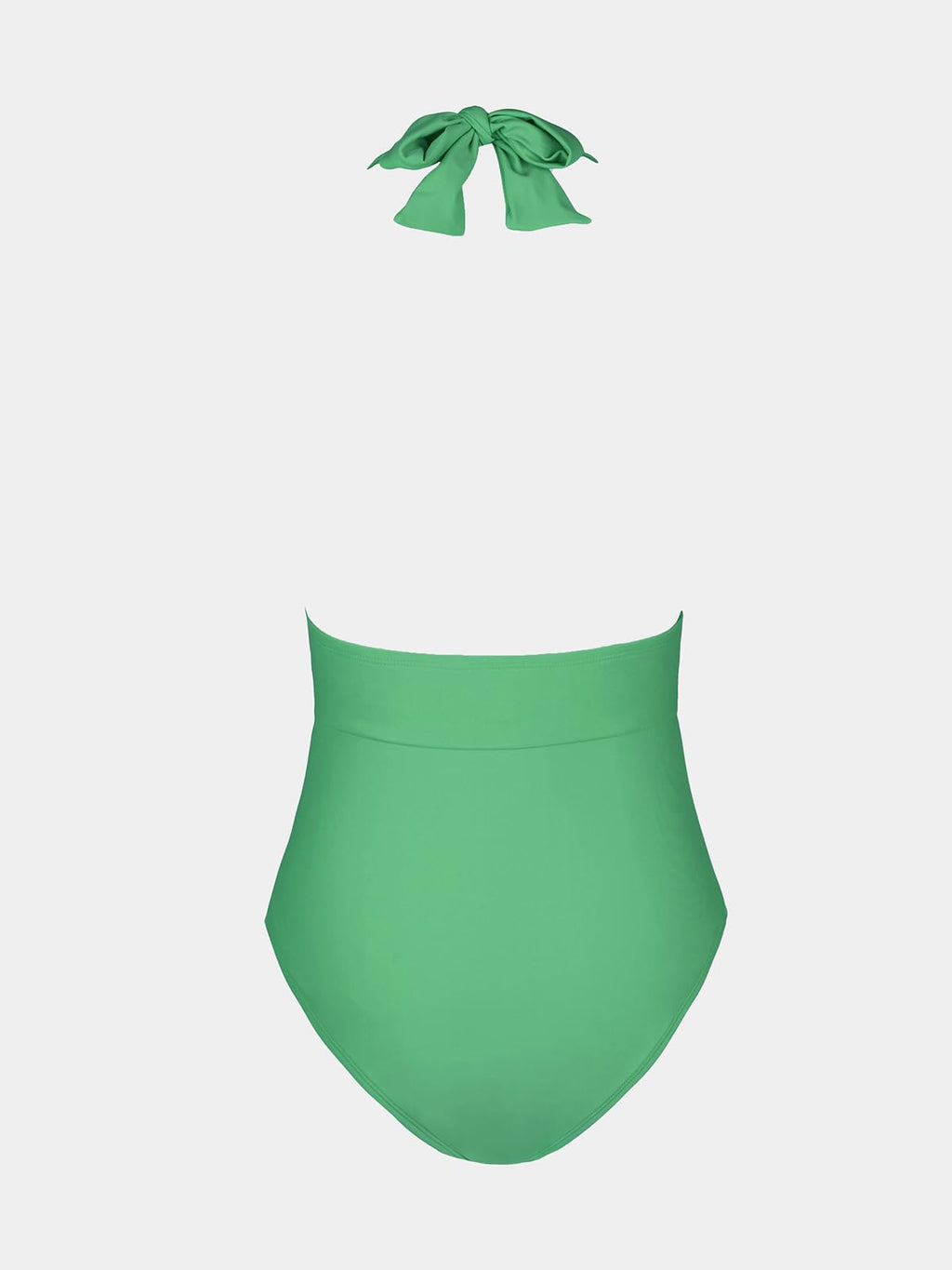 CUPSHE Damen Badeanzug V Ausschnitt Neckholder Bauchweg Monokini Rückenfrei Elegant Geraffte Bauchkontrolle Einteilige Bademode Swimsuit Hellgrün L