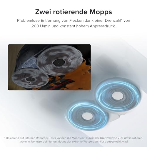 roborock Qrevo Pro Saugroboter mit Wischfunktion&Hebarem Wischmopp, FlexiArm Design™ Kantenreinigung, 7.000 Pa, 60 °C Heißwasser-Moppwäsche, Individuelle Teppichstrategie(Schwarz)