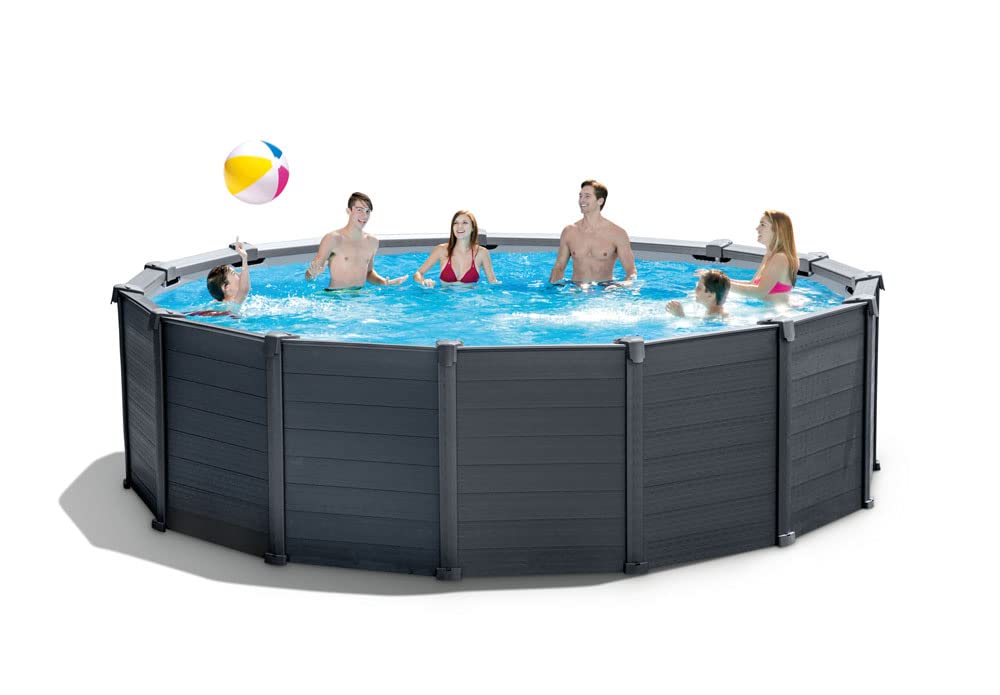Intex Schwimmbad Ø 478 x 124 cm Gestellbecken Set Graphit