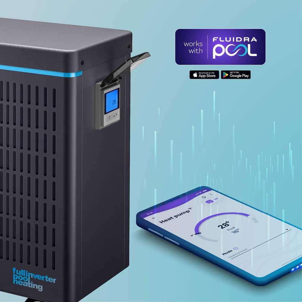 Gre HPGCI75 - Full-Inverter Wärmepumpe, für Pools mit einem Volumen von bis zu 75m3 und WiFi Verbindung mit dem iAqualink+ App