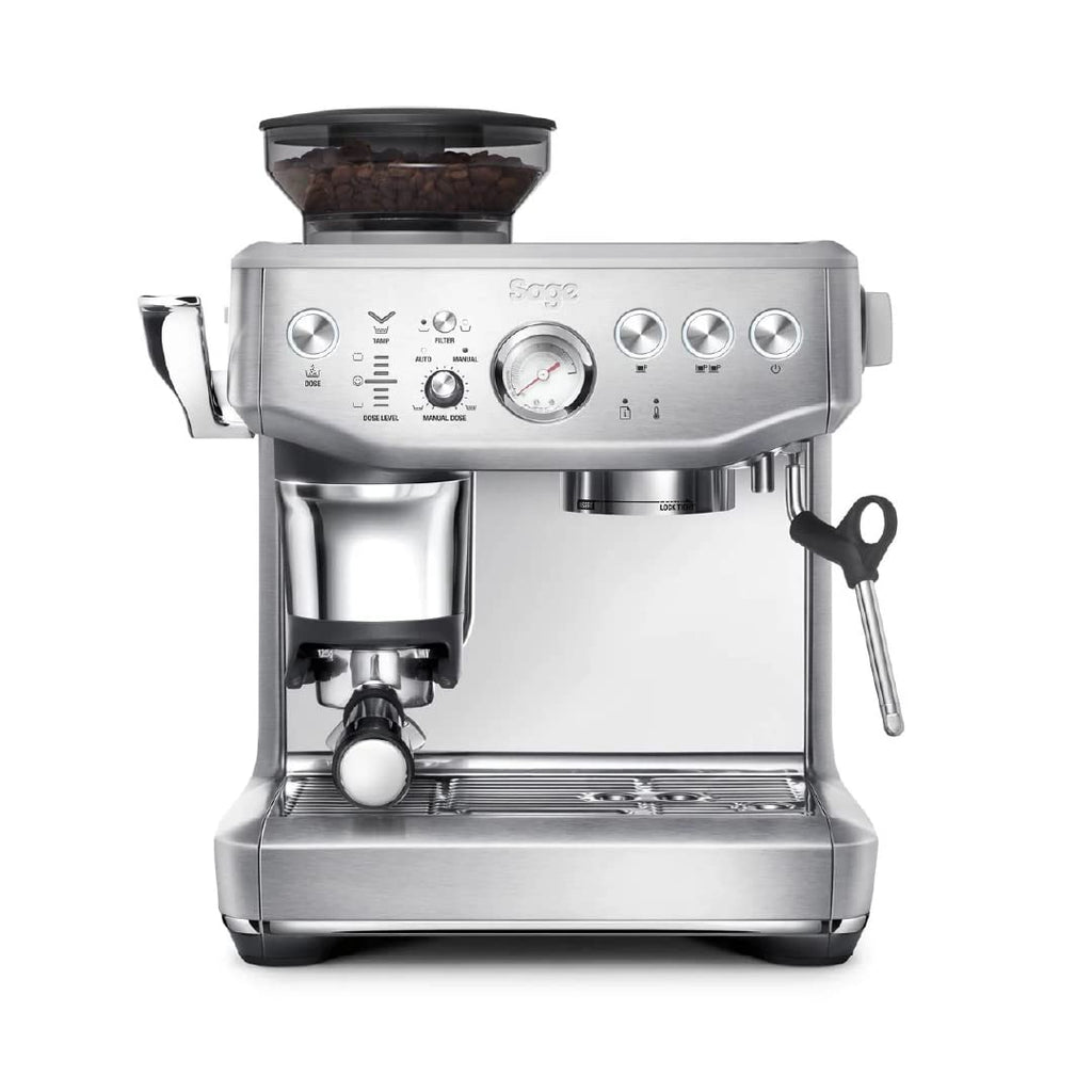 Sage - The Barista Express Impress - Unterstützt Stopfung Bohnenkaffeemaschine mit Milchaufschäumer, Gebürsteter Edelstahl