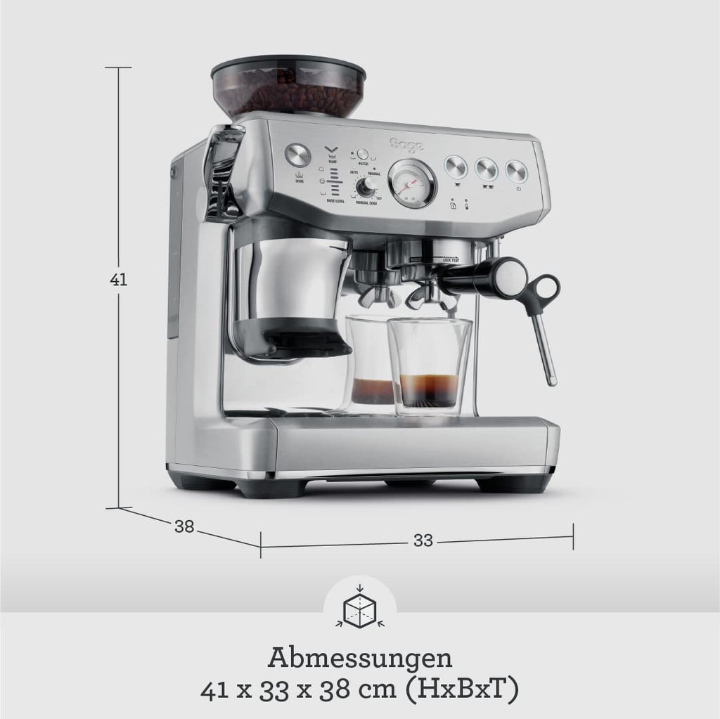 Sage - The Barista Express Impress - Unterstützt Stopfung Bohnenkaffeemaschine mit Milchaufschäumer, Gebürsteter Edelstahl