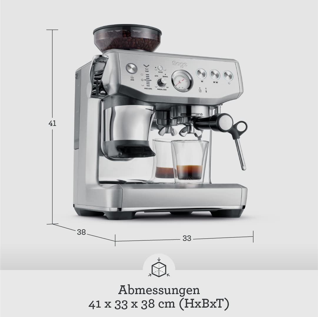Sage - The Barista Express Impress - Unterstützt Stopfung Bohnenkaffeemaschine mit Milchaufschäumer, Gebürsteter Edelstahl