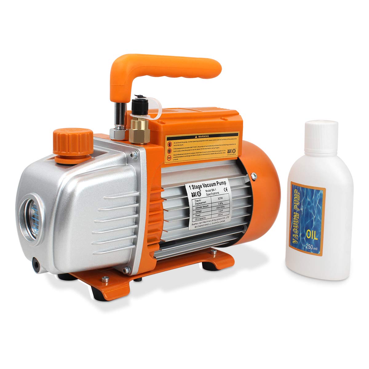 BACOENG 12L Vakuumkammer mit 85L/Min Einstufige Vakuumpumpe Unterdruckpumpe mit Manometer HVAC