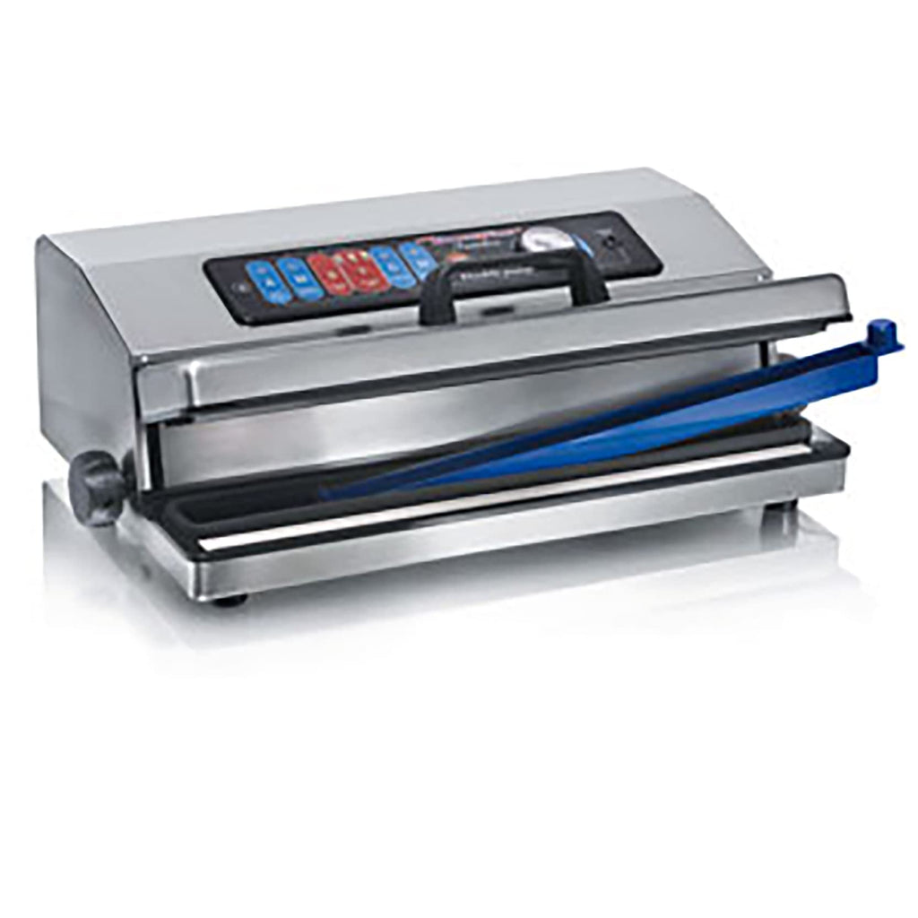 Magic Vac, Jumbo 40, Heavy Duty Lebensmittel-Vakuummaschine aus Edelstahl, Ideal für Vakuumbeutel und Behälter, mit Hochleistungsmotor, Lebensmittel-Vakuum-Set, Patentiert, Hergestellt in Italien