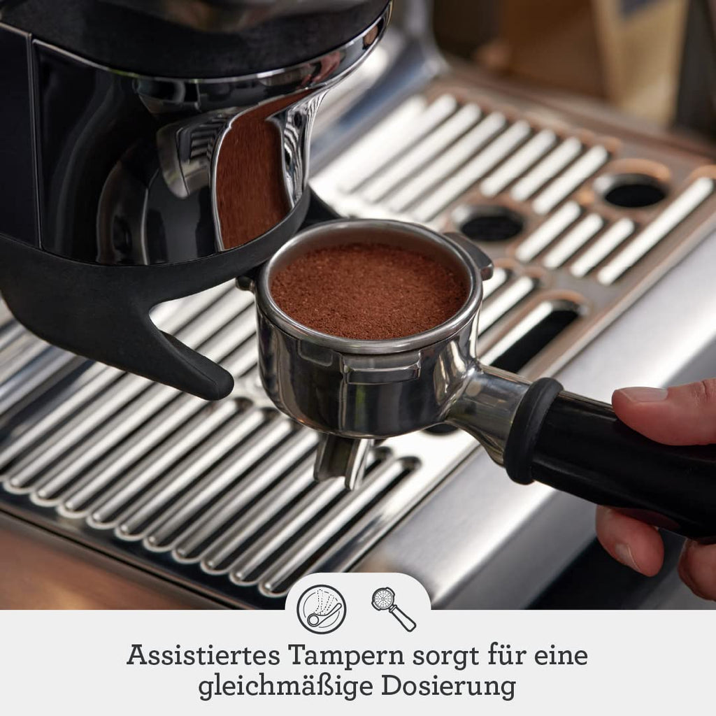 Sage - The Barista Express Impress - Unterstützt Stopfung Bohnenkaffeemaschine mit Milchaufschäumer, Gebürsteter Edelstahl