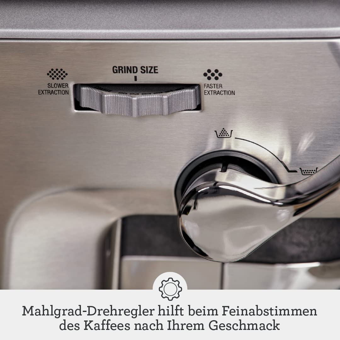 Sage - The Barista Express Impress - Unterstützt Stopfung Bohnenkaffeemaschine mit Milchaufschäumer, Gebürsteter Edelstahl