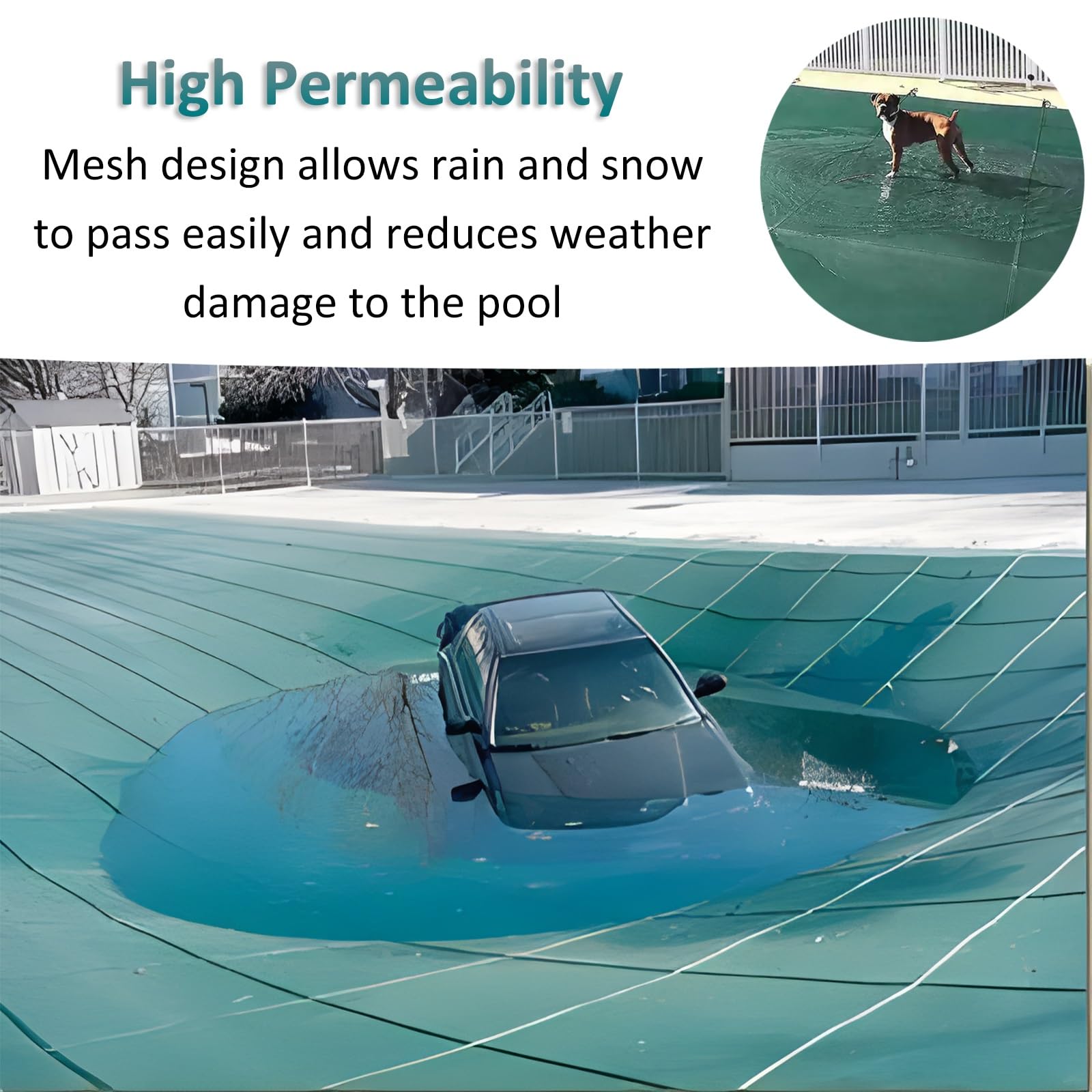 Pool Sicherheitsabdeckung Sicherheitsabdeckung For Schwimmbad, Rund, Oval, Winter-Poolplanen For Einbau-/Spa-Pools, Elastisches Pool-Schutznetz For Kinder-/Haustiersicherheit, Schlaufenverschlussabdec