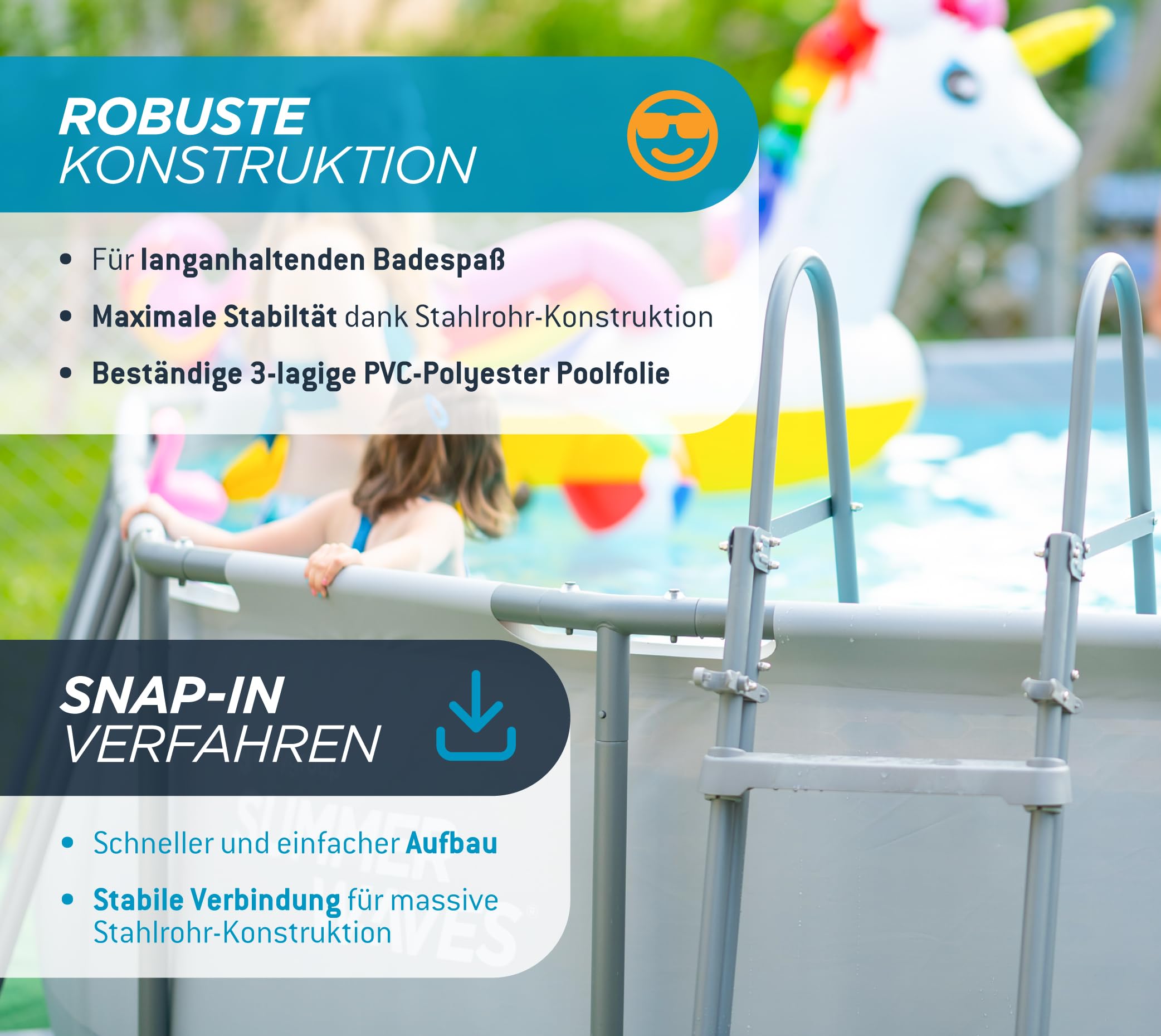 Summer Waves Frame Pool Komplettset | Oval 610x366x122 cm Grau | Aufstellpool Set | Gartenpool & Schwimmbecken inkl. Filterpumpe, Filterkartusche, Bodenvlies, Abdeckplane & Einstiegsleiter