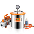 BACOENG 12L Vakuumkammer mit 85L/Min Einstufige Vakuumpumpe Unterdruckpumpe mit Manometer HVAC