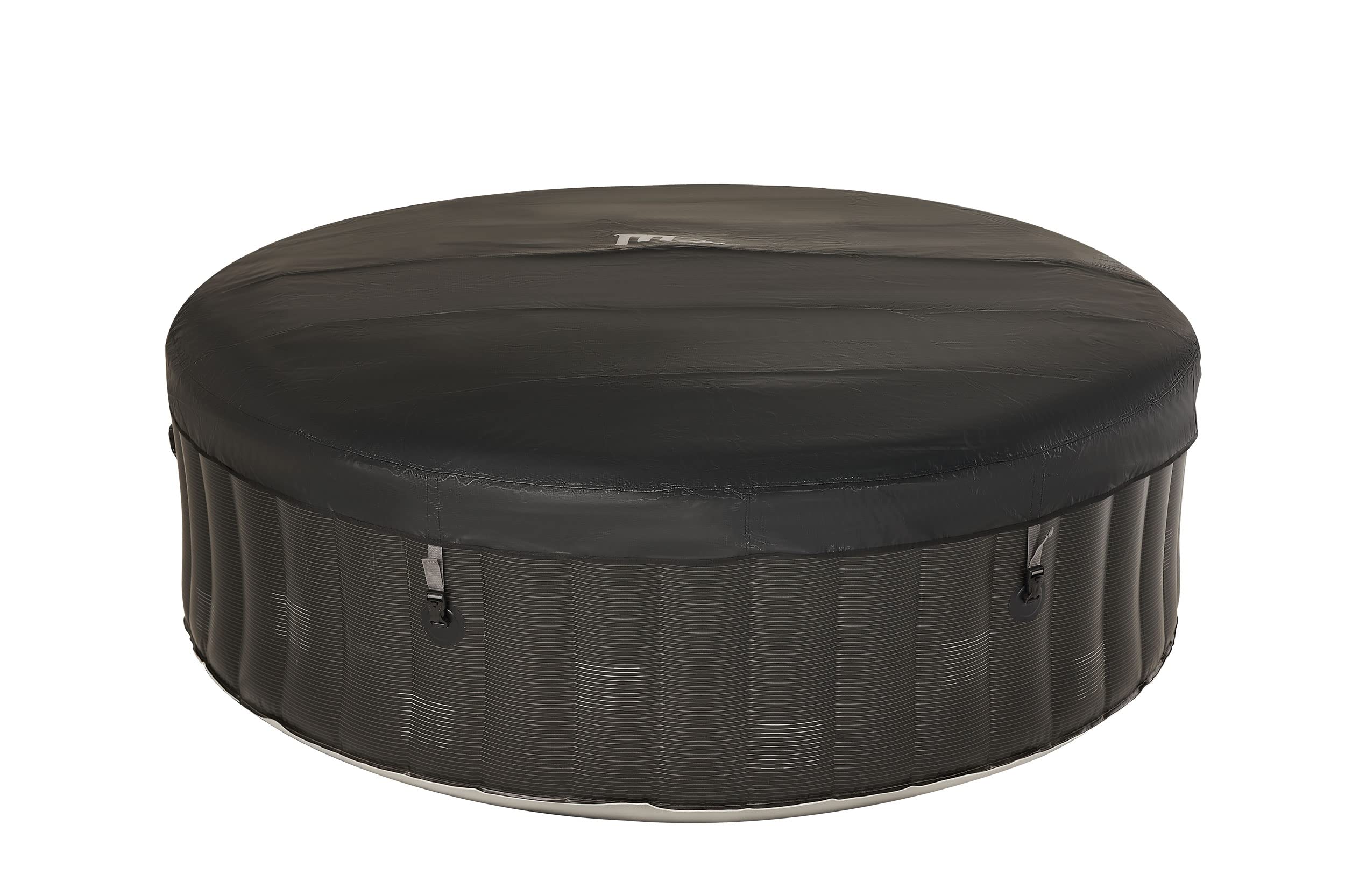 GARDWELL Whirlpool aufblasbar Outdoor GARDWELL Farry 204 x 70 cm für 6 Personen mit Massagedüsen und Filter - Aufblasfunktion per Knopfdruck Pool rund in grau