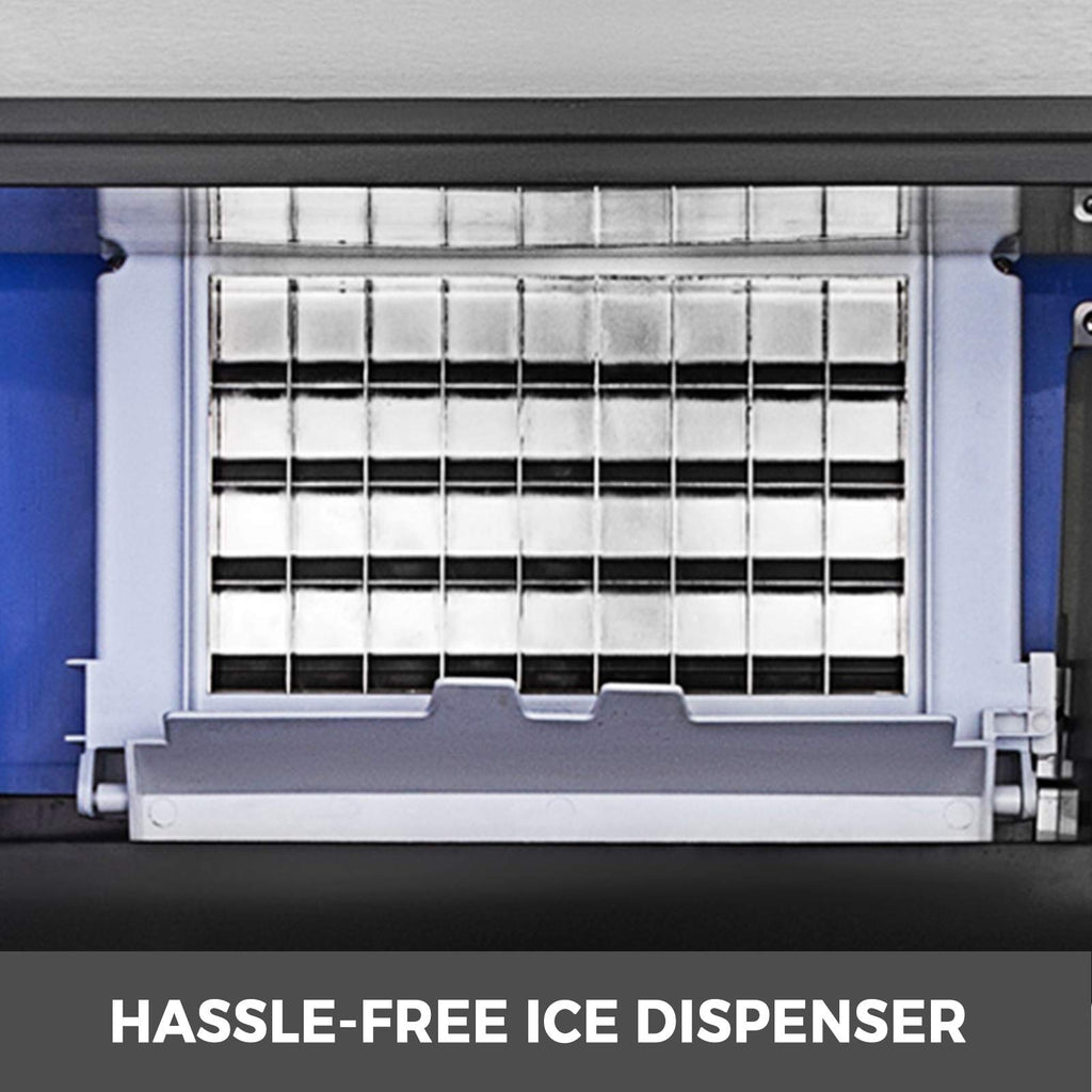 VEVOR Kommerzielle 50 kg Eismaschine 220V Eiswürfelbereiter Kommerzielle Eiswürfelbereiter Edelstahl mit LCD Bildschirm Würfeleismaschine 250 W Automatische Eismaschine 4 x 9 Stk. Icemaker