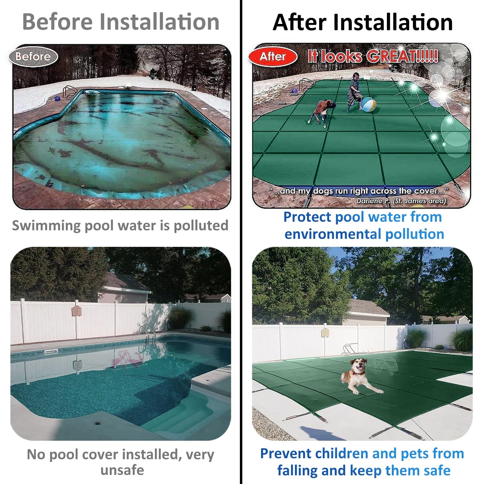 Pool Sicherheitsabdeckung Sicherheitsabdeckung For Schwimmbad, Rund, Oval, Winter-Poolplanen For Einbau-/Spa-Pools, Elastisches Pool-Schutznetz For Kinder-/Haustiersicherheit, Schlaufenverschlussabdec