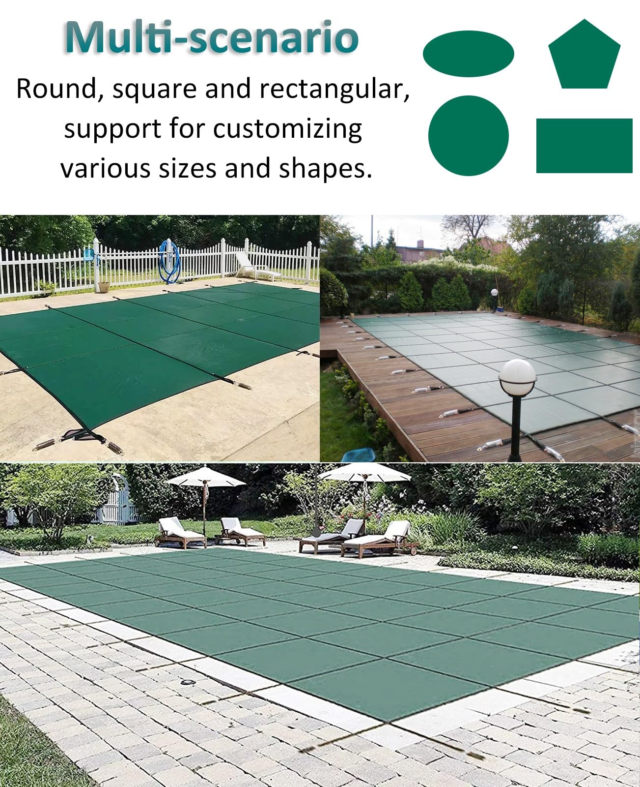 Pool Sicherheitsabdeckung Sicherheitsabdeckung For Schwimmbad, Rund, Oval, Winter-Poolplanen For Einbau-/Spa-Pools, Elastisches Pool-Schutznetz For Kinder-/Haustiersicherheit, Schlaufenverschlussabdec
