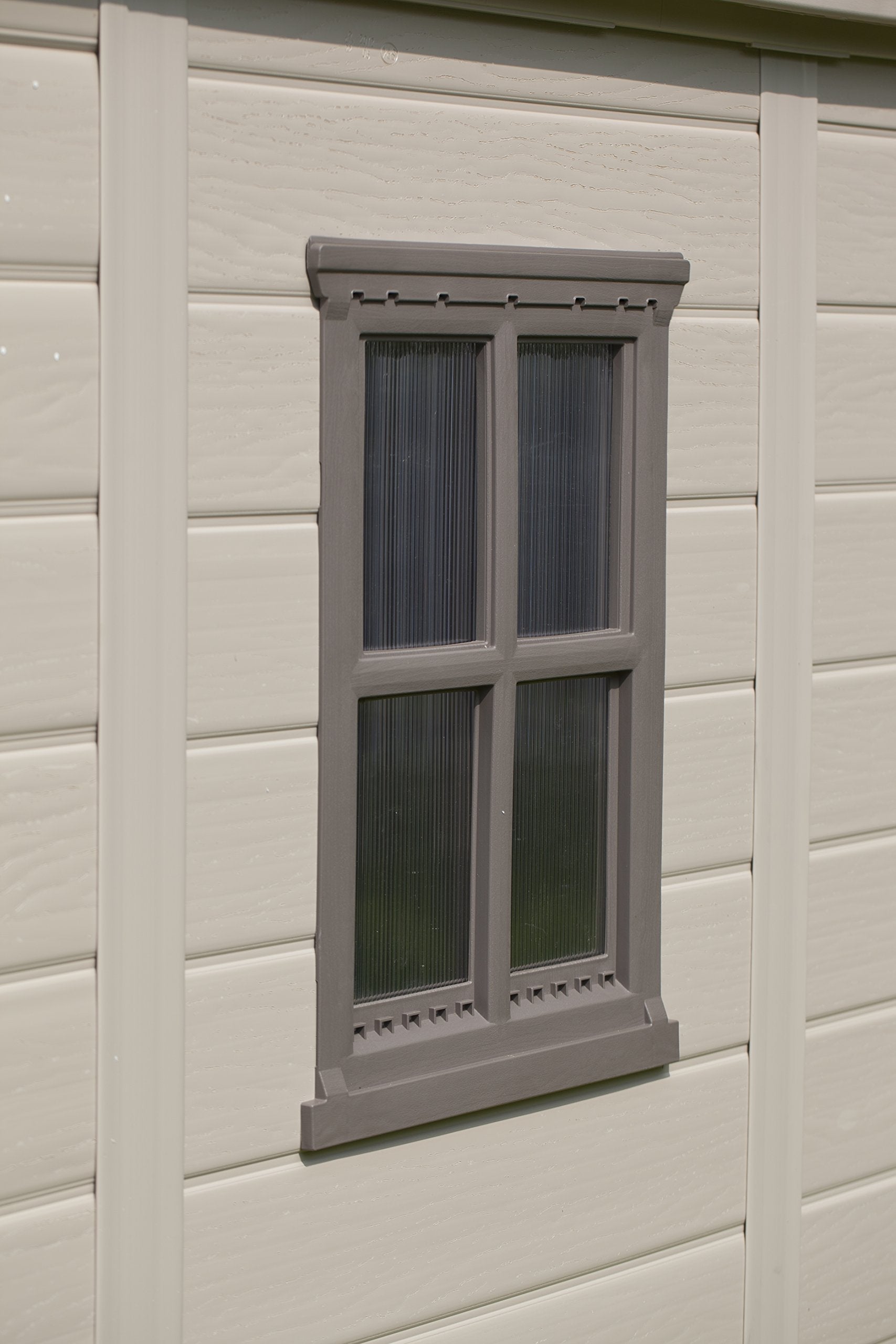 Keter Gerätehaus Factor 8x11, Beige, 15.5m³ Rauminhalt, Außenmaße (B/T/H): 256.5 x 332 x 243 cm, wetterfest, wasserdicht, UV-beständig, Outdoor