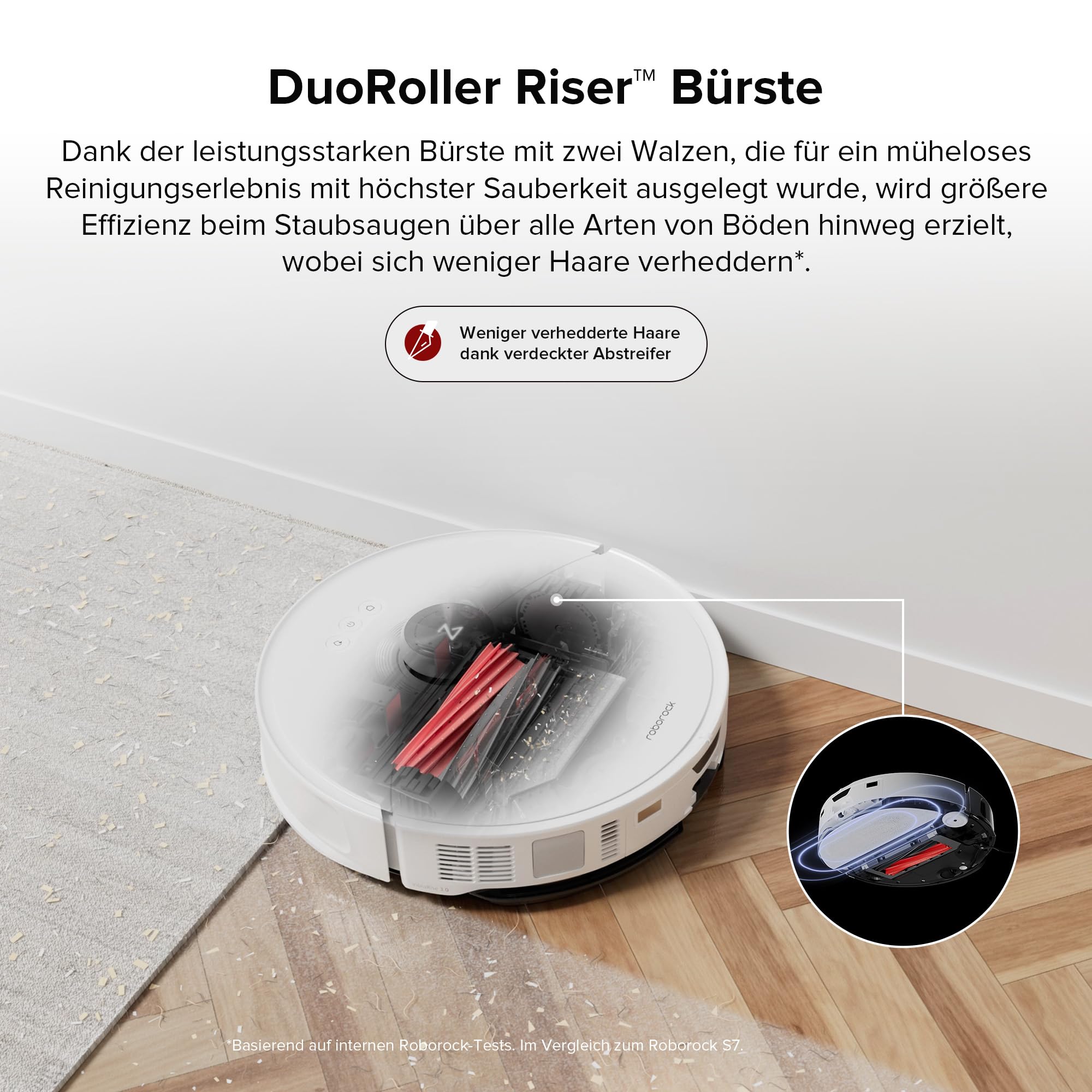 roborock S8 MaxV Ultra Saugroboter mit Wischfunktion&Hebarem Wischmopp, Umfangreiche Reinigung Durch die ausfahrbaren Seitenbürste, 10.000 Pa, 60 °C Heißwasser-Moppwäsche, All-in-One-Dock