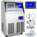 VEVOR Kommerzielle 50 kg Eismaschine 220V Eiswürfelbereiter Kommerzielle Eiswürfelbereiter Edelstahl mit LCD Bildschirm Würfeleismaschine 250 W Automatische Eismaschine 4 x 9 Stk. Icemaker