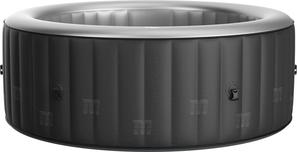 GARDWELL Whirlpool aufblasbar Outdoor GARDWELL Farry 204 x 70 cm für 6 Personen mit Massagedüsen und Filter - Aufblasfunktion per Knopfdruck Pool rund in grau