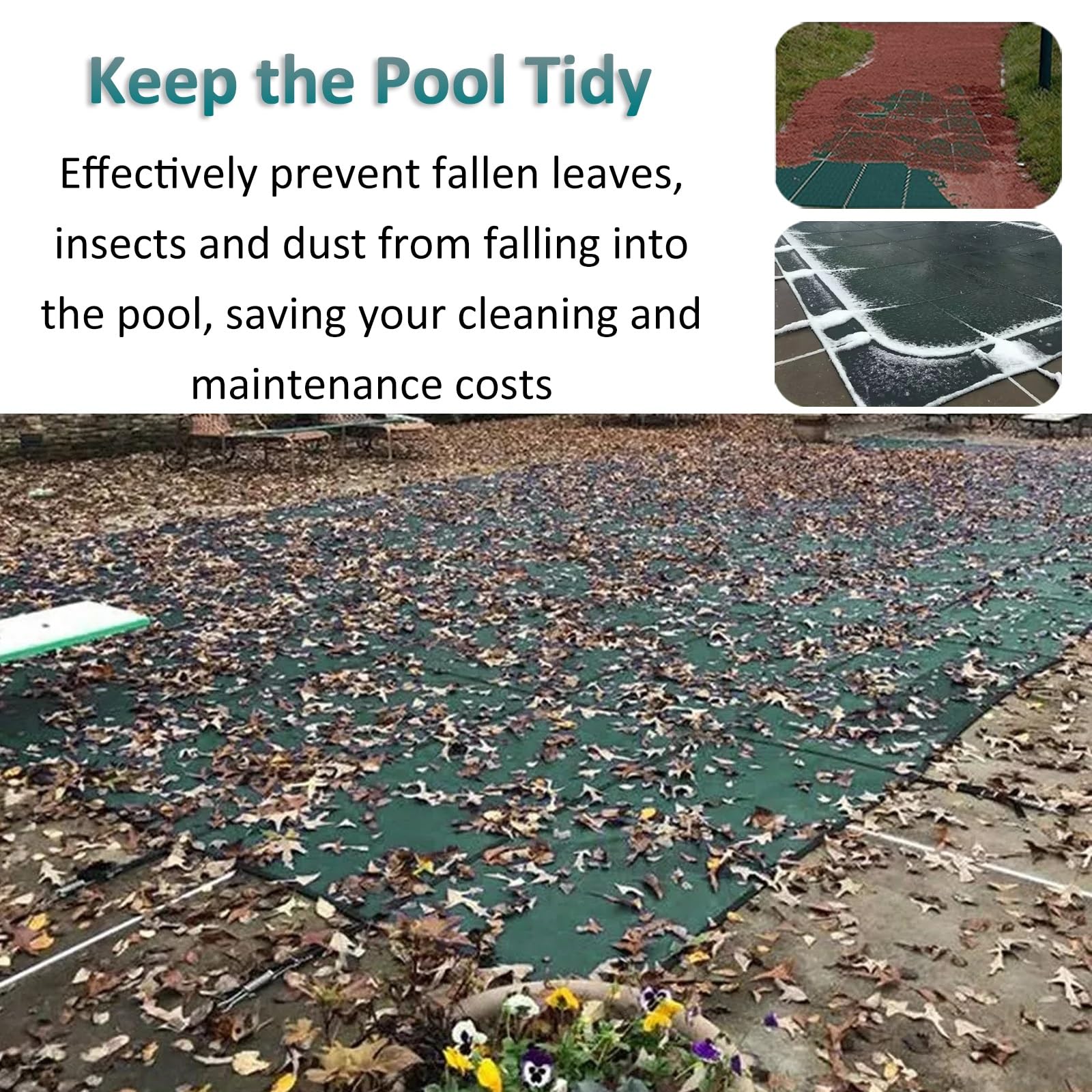 Pool Sicherheitsabdeckung Sicherheitsabdeckung For Schwimmbad, Rund, Oval, Winter-Poolplanen For Einbau-/Spa-Pools, Elastisches Pool-Schutznetz For Kinder-/Haustiersicherheit, Schlaufenverschlussabdec