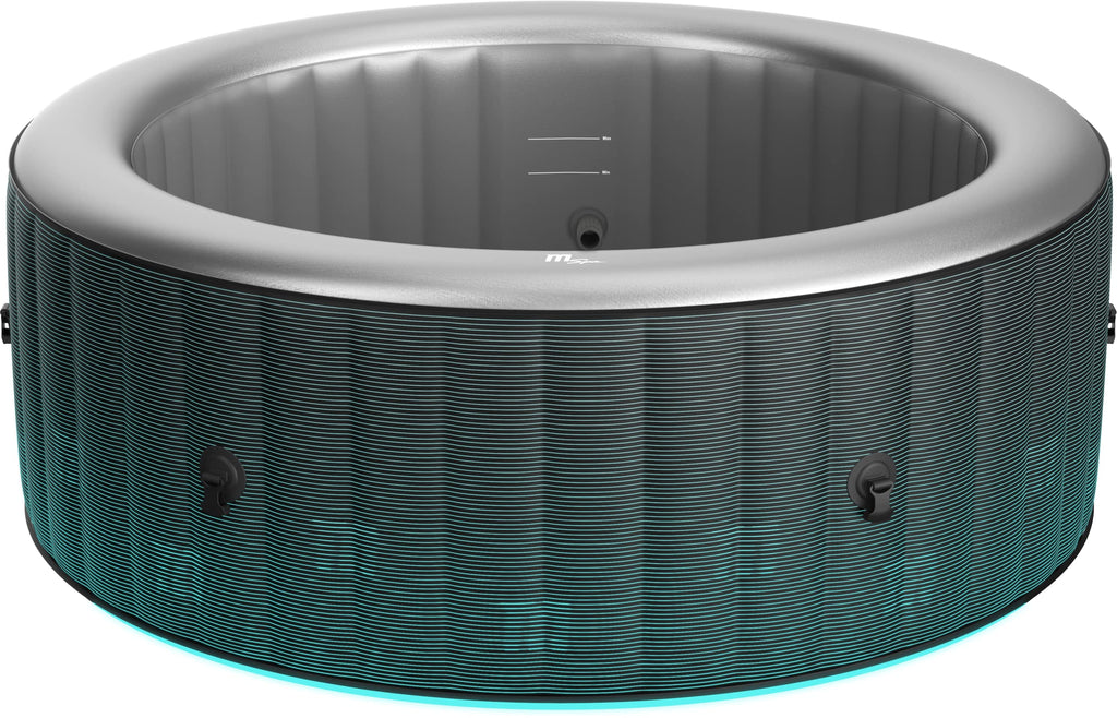 GARDWELL Whirlpool aufblasbar Outdoor GARDWELL Farry 204 x 70 cm für 6 Personen mit Massagedüsen und Filter - Aufblasfunktion per Knopfdruck Pool rund in grau