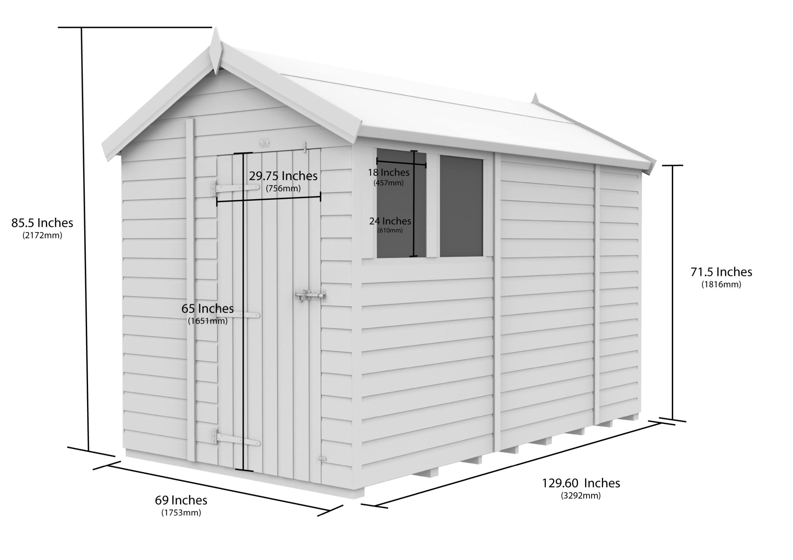 Apex Shed Single Door Window 6ft x 11ft