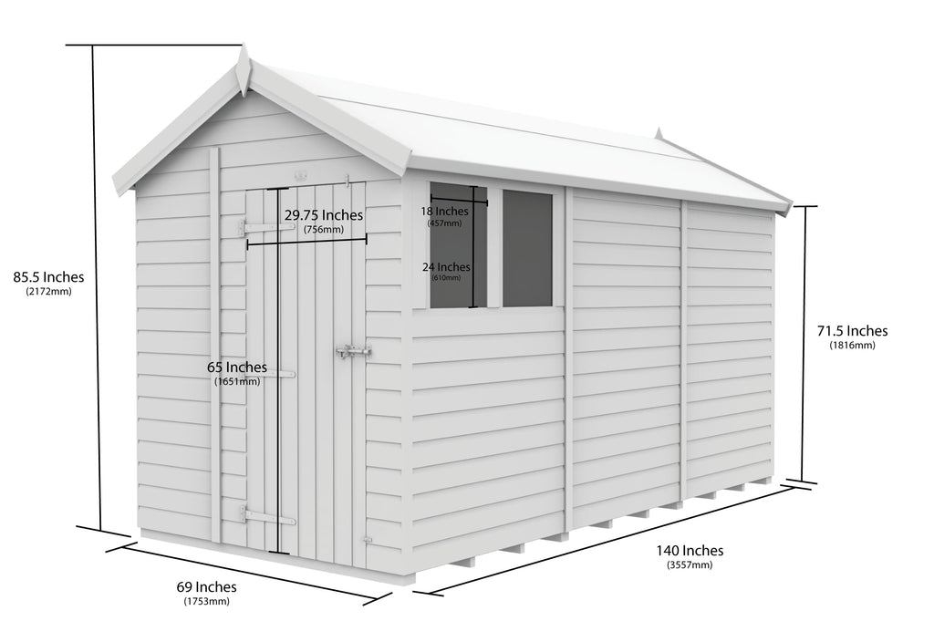 Apex Shed Single Door Window 6ft x 12ft