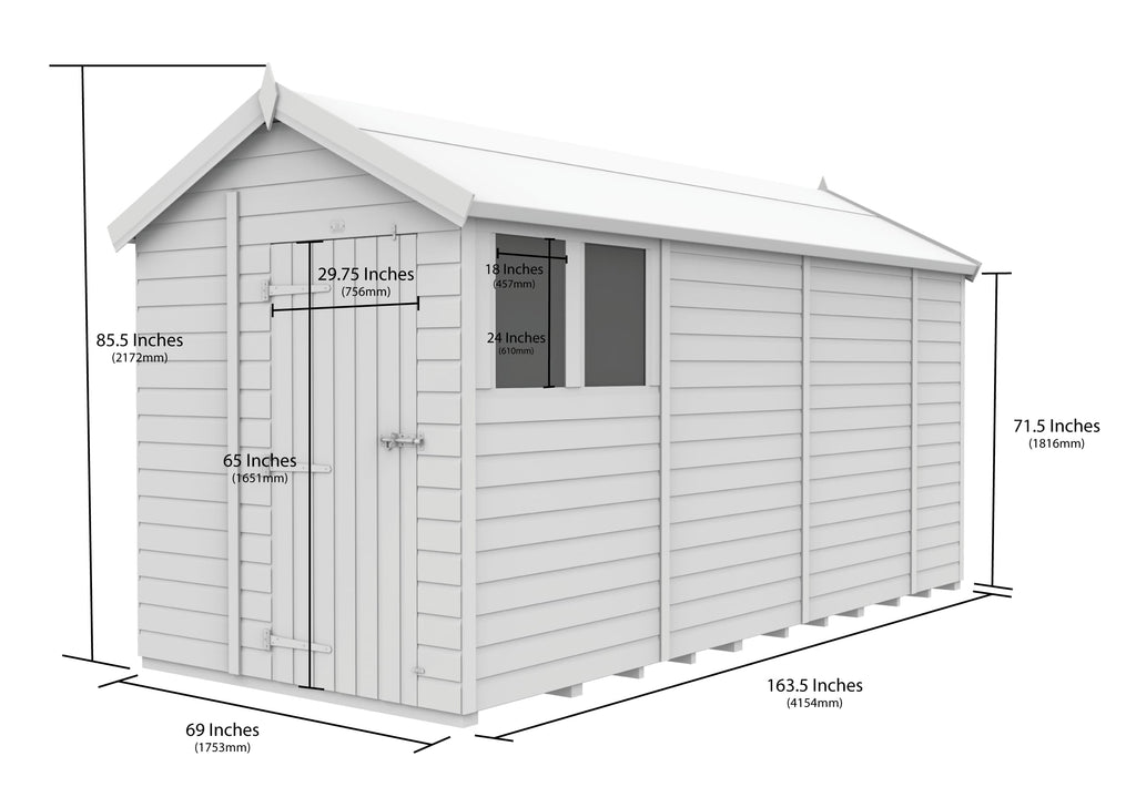 Apex Shed Single Door Window 6ft x 14ft