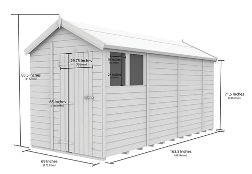 Apex Shed Single Door Window 6ft x 14ft