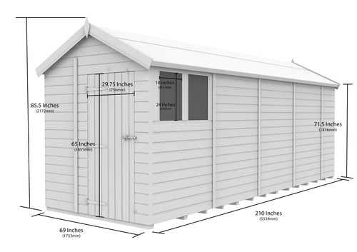 Apex Shed Single Door Window 6ft x 18ft