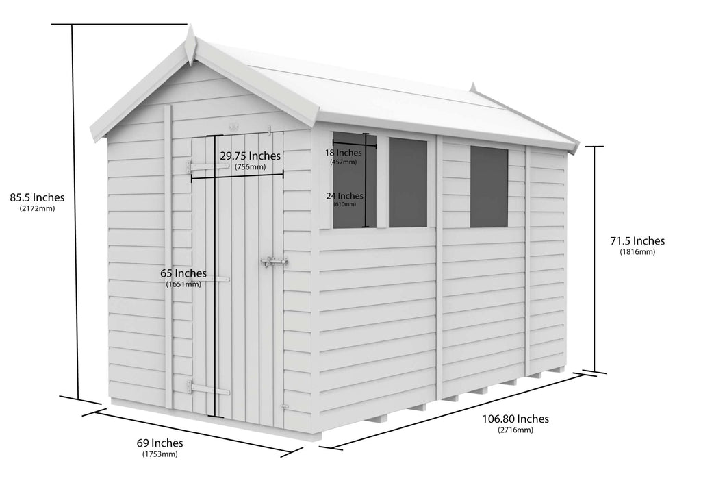 Apex Shed Single Door Window 6ft x 9ft
