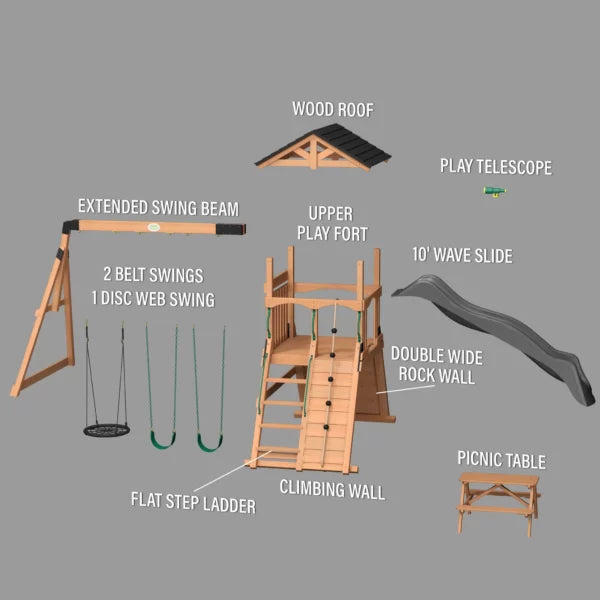 Endeavor II Swing Set With Gray Slide