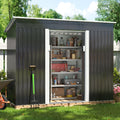 HOGYME 4.2' x 9.1' Outdoor Metal Storage Shed, Garden Tool House with 2 Vents, 2 Sliding Doors for Backyard Patio Lawn, Gray - Walmart.com