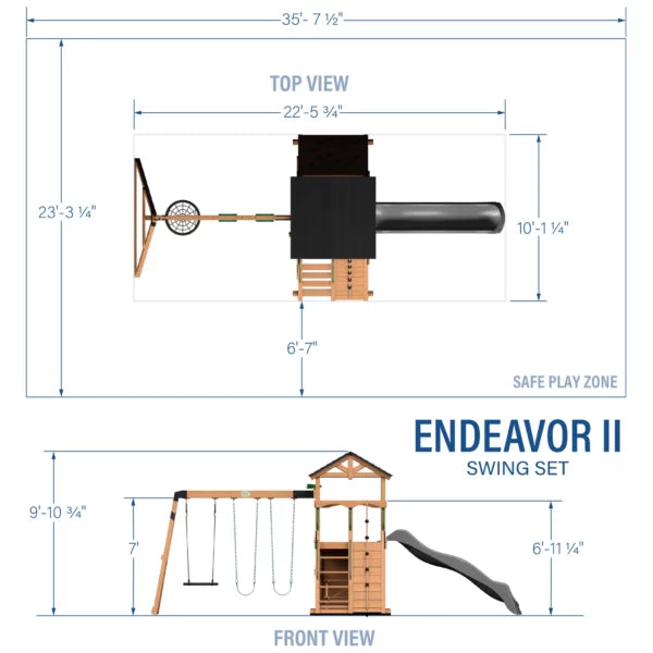 Endeavor II Swing Set With Gray Slide