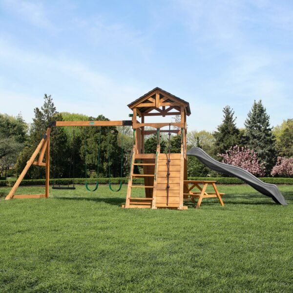 Endeavor II Swing Set With Gray Slide