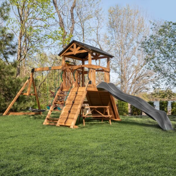 Endeavor II Swing Set With Gray Slide