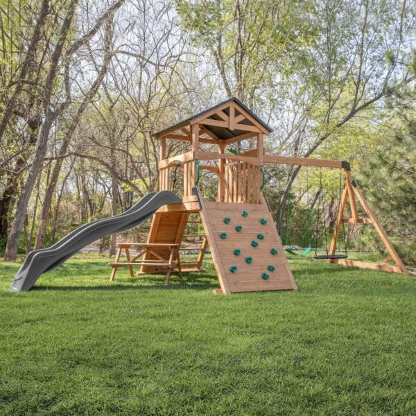 Endeavor II Swing Set With Gray Slide