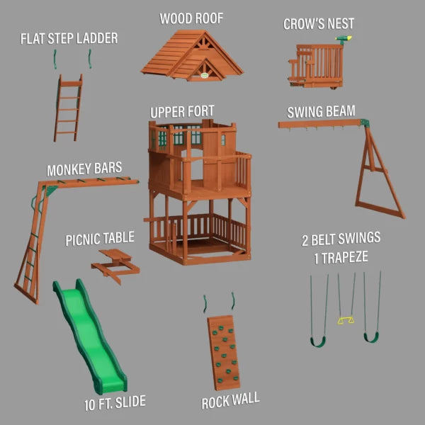 Skyfort II Swing Set | Wooden Swing Set And Outdoor Playset