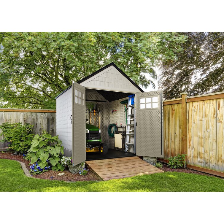 Rubbermaid 7×7 ft Durable Weatherproof Resin Outdoor Storage Shed