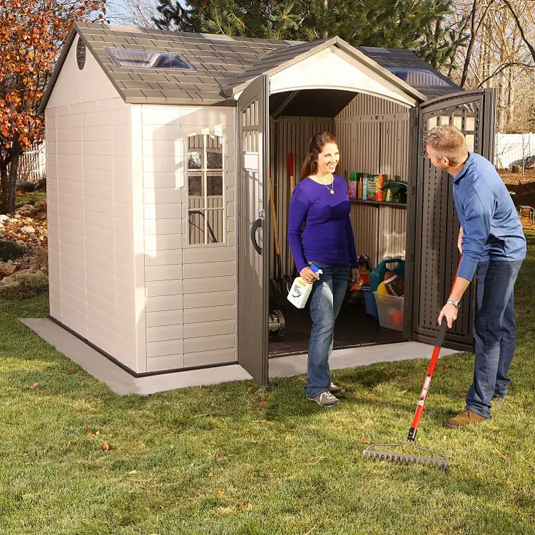 Lifetime 10ft x 8ft Outdoor Storage Shed with Carriage Doors